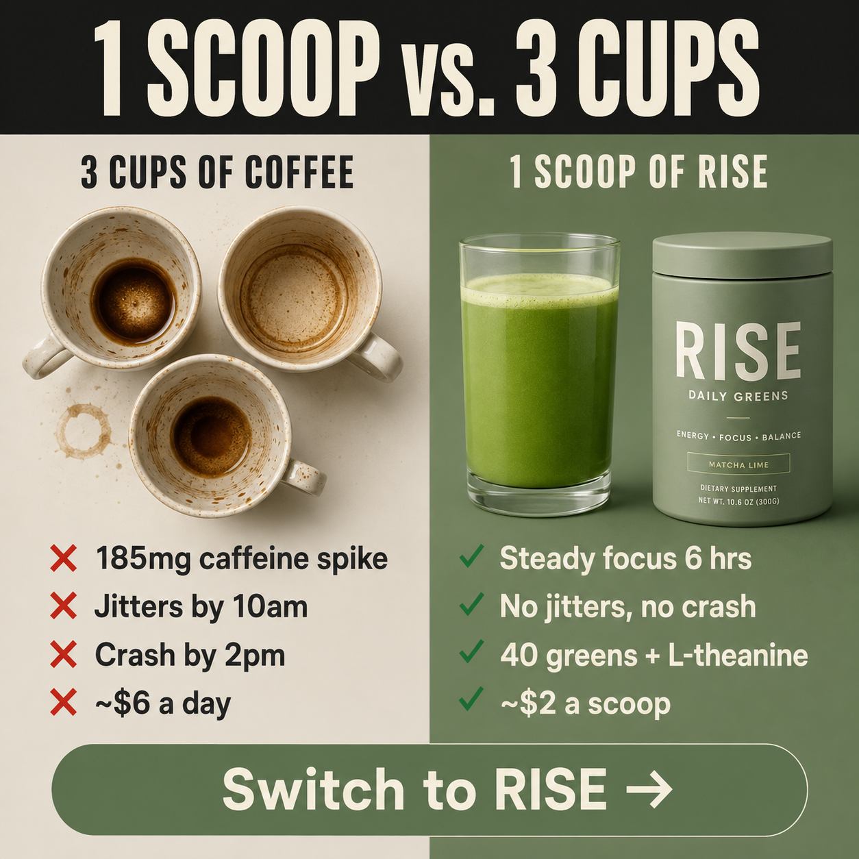 Greens comparison ad